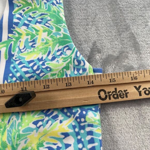 Lilly Pulitzer Dress XS Chiara Bennet Blue Stripe Tropic Print Cut Out Shift - Picture 7 of 15